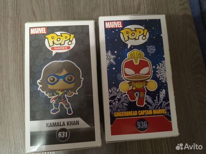 Funko pop Kamala Khan и Gingerbread Captain Marvel