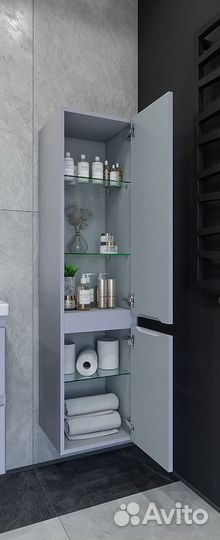 Шкаф-колонна caprigo Forte 35 правый серый матовый 36150R-SF028