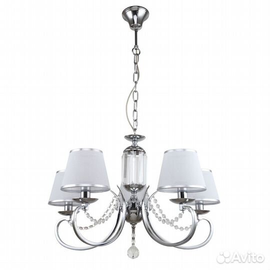 Люстра металл и текстиль в спальню классика