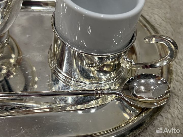 Кофейный набор ГДР посеребрение