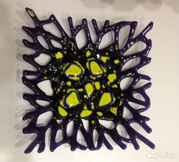 Блюдо ручной работы из стекла, продажа от автора