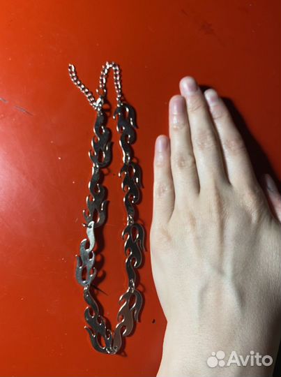 Колье под серебро С Огнем