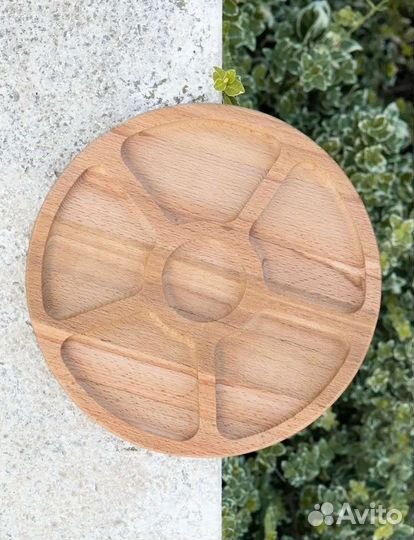 Менажница деревянная 30 см 6 секций