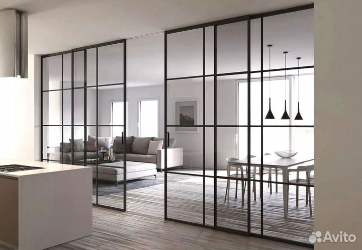 Стеклянные офисные перегородки