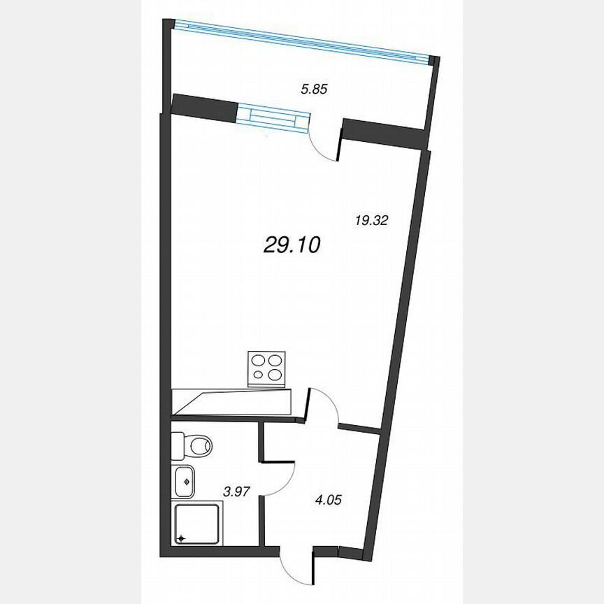 Квартира-студия, 33,2 м², 8/22 эт.