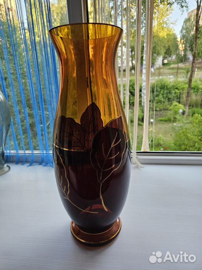 Ваза 55 см напольная\настольная, богемское стекло