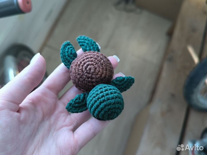 Игрушка черепаха, вязанная черепашка, мини игрушка