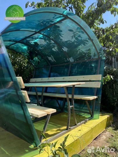 Беседка из поликарбоната. Грунтозацепы в подарок