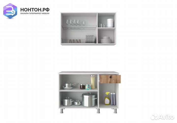 Кухня Деми 1.2 м дуб вотан