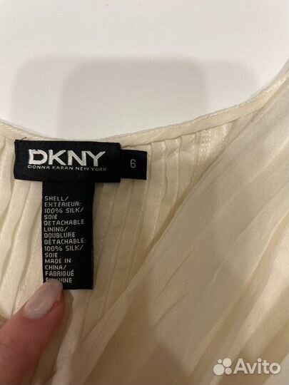 Топ шелк 100% жемчужный dkny