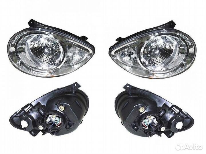 Фара KIA Picanto 08-10 хром