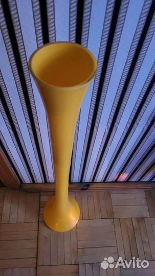 Новая напольная ваза жёлтая, стекло 97см