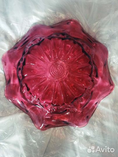 Ваза Богемия конфетница Чешское стекло СССР