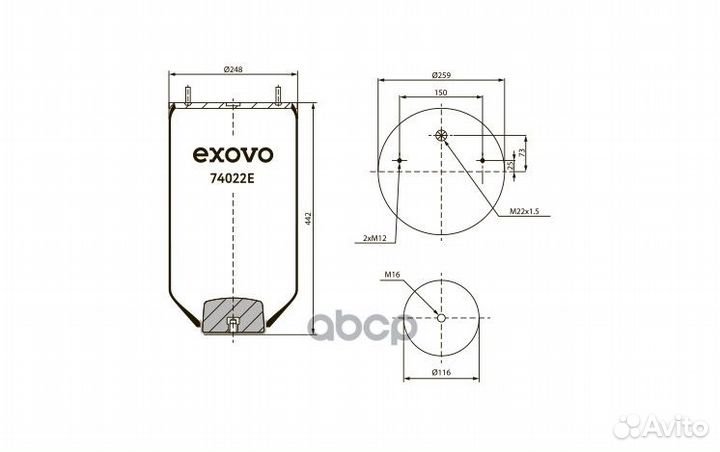 Пневмостойка 74022E exovo