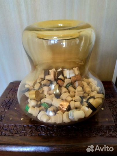 Ваза большая напольная из стекла