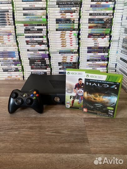 Xbox 360 Slim, Геймпад + 2 диска