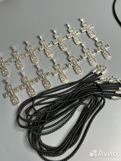 Крестик нательный на шнурке гайтан