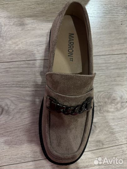 Лоферы натуральная замша