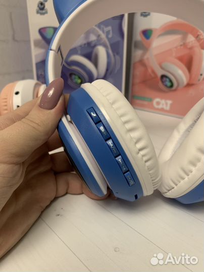 Беспроводные наушники светящиеся ушки детские