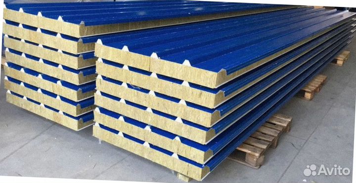 Сэндвич панели кровельные с минер. ватой от 200 м2