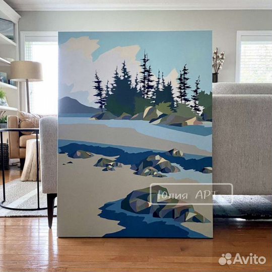 Картина интерьерная абстракция на холсте