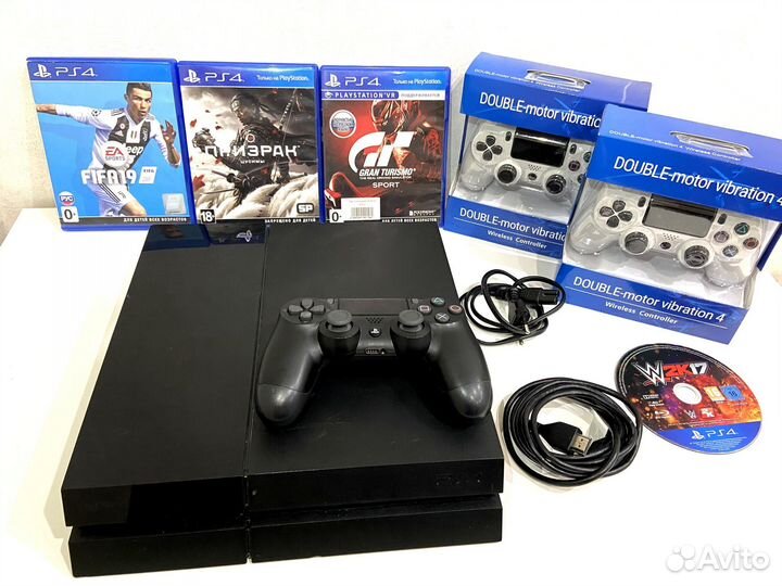 Sony playstation 4 + 2 джойстика + игры