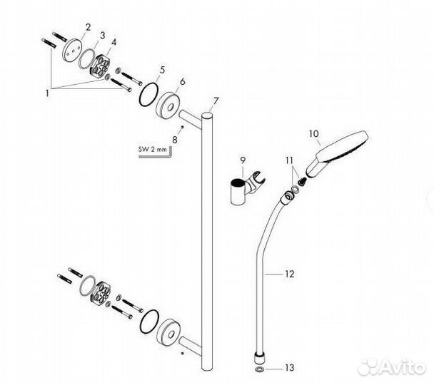 Душевой гарнитур Hansgrohe Raindance Select S 120