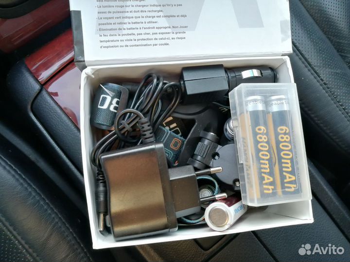 Налобный фонарь Boruit с 3 линзами+акб. Новый