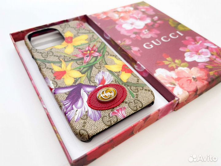 Чехол Gucci для iPhone 14+ 13+