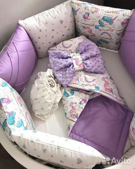 Бортики в кроватку и конверт на выписку