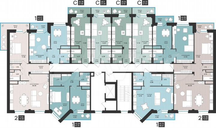 1-к. квартира, 48,2 м², 6/9 эт.