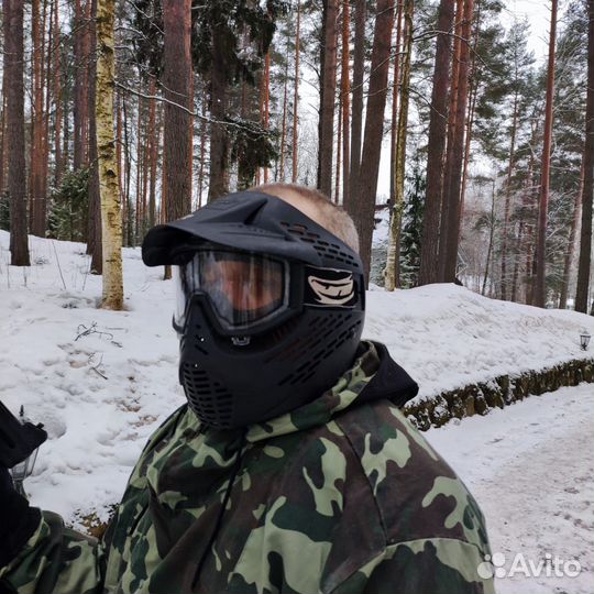 Маска костюм и перчатки для пейнтбола