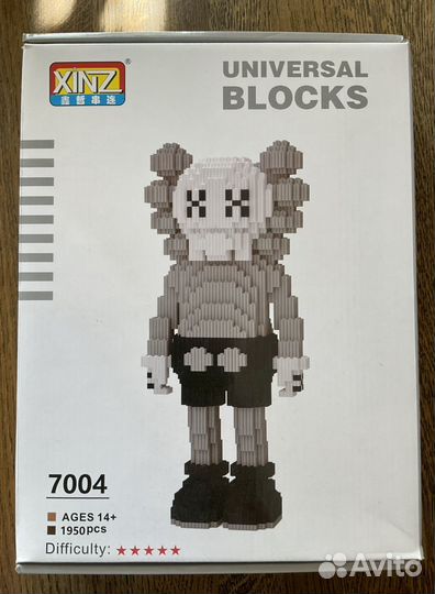 Конструктор 3D Kaws BearBrick