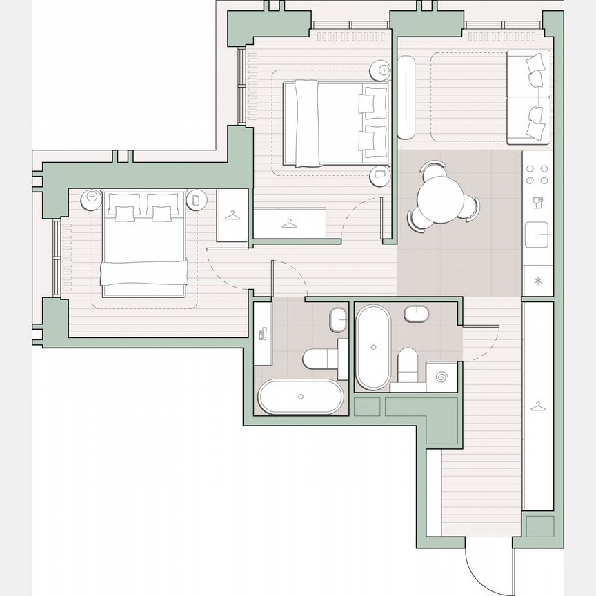 2-к. квартира, 56,9 м², 25/30 эт.