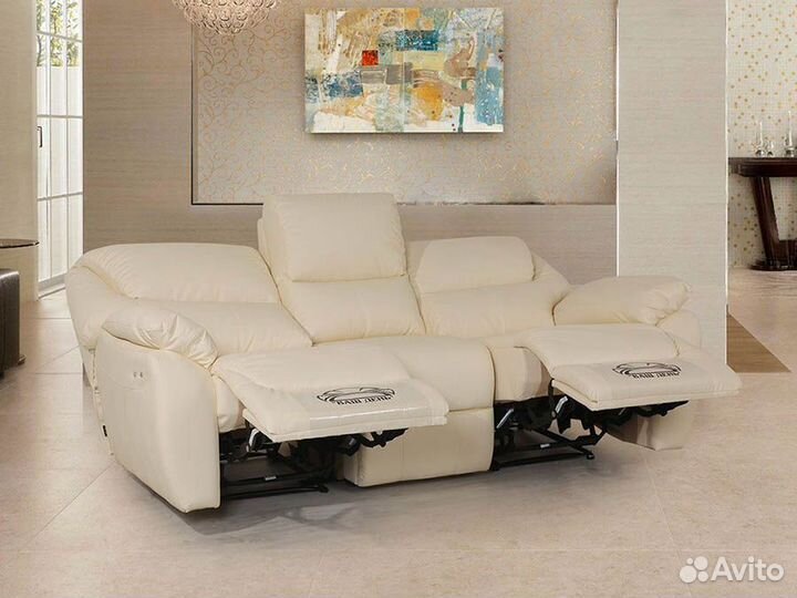 Диван 3 реклайнер +кресло с массажем реклайнер
