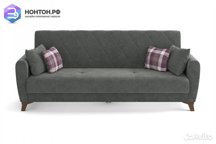 Диван книжка Эдвин 3-х местный темно-серый