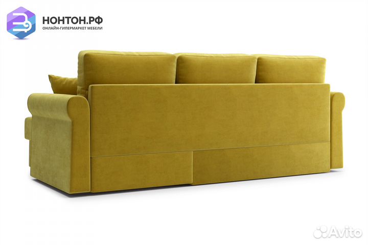 Диван угловой дельфин Лира горчичый