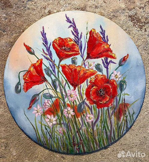 Картина маслом на холсте цветы, 