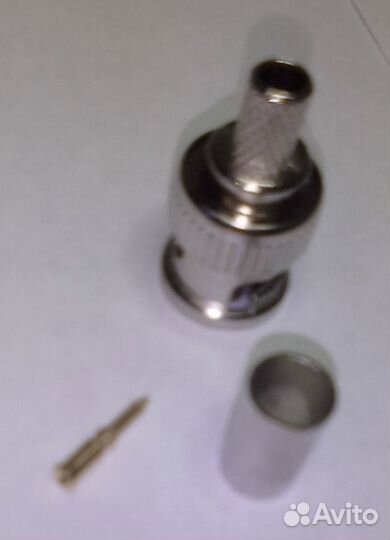 Разъем BNC Коаксиальный, Прямой Штекер, Обжимной