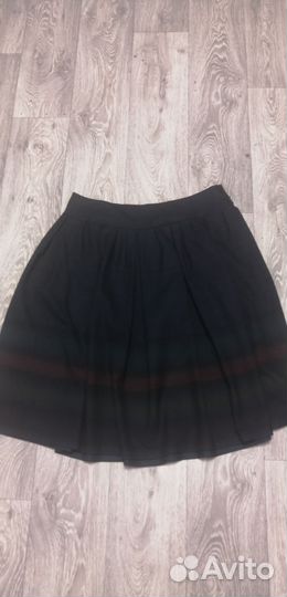 Юбка в складу миди 52-54 размера. Синий в полоску