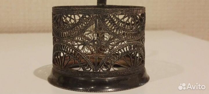 Подстаканник скань. Мельхиор. Диаметр 7 см