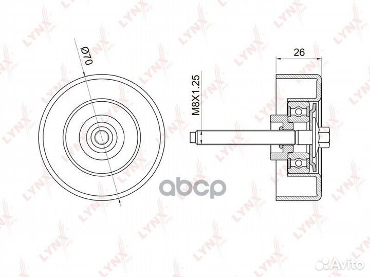 Ролик обводной приводного ремня PB7023 lynxauto