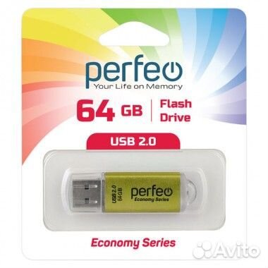 Накопитель USB Perfeo E01 USB Flash 64 Gb Gold