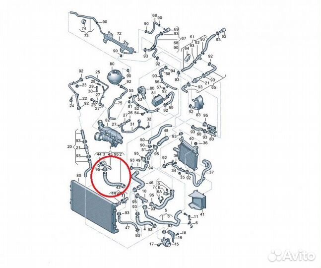 Патрубок радиатора нижний Volkswagen Golf 1K AXX
