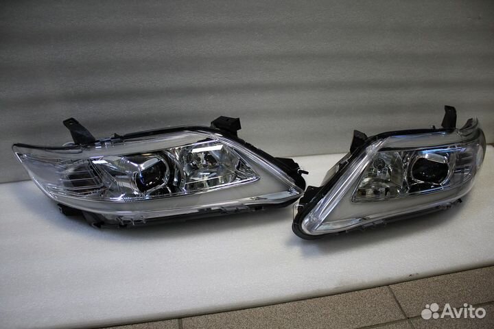 Camry 40/45 Передние фары стиль Lexus Хром Q5QQ4