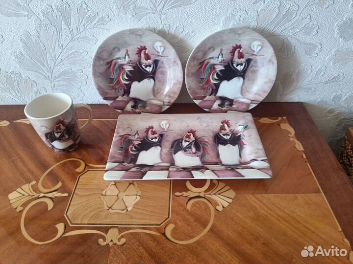 Набор из керамики. Блюдо 30 см, 2 тарелки 20 см