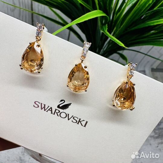 Серьги swarovski, кулон подвеска swarovski