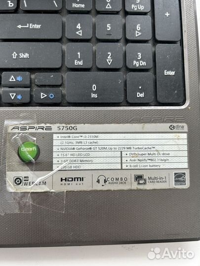 Ноутбук acer aspire 5750G