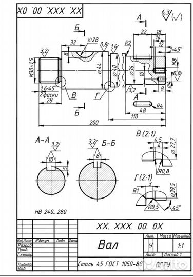 Расчёт трудоемкости обработки деталей