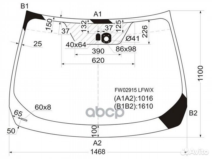 Стекло лобовое в клей nissan murano 08- FW02915